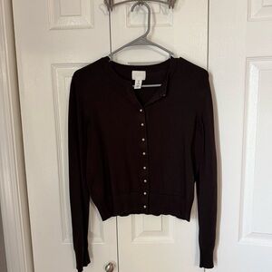 H&M Dark Brown button up sweater